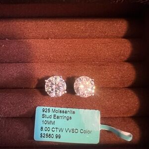 Elegant Silver Moissanite Stud Earrings